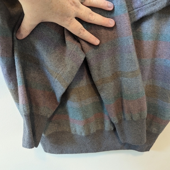 Peter Millar Striped Wool Cashmere Blend 1/4 Zip Pullover - Picture 7 of 11